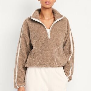 Old Navy Loose Sherpa Quarter-Zip Pullover